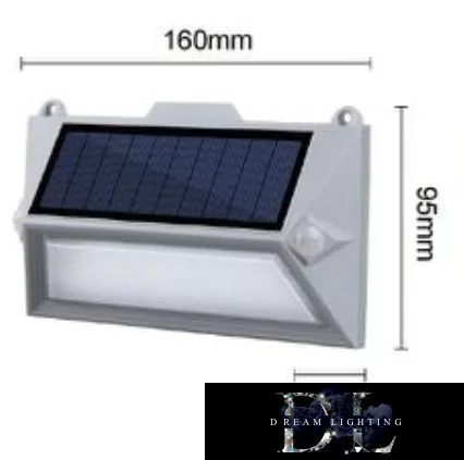 UNIVERSO Solar fali lámpa PIR 5V 0.8w 150lm 6500k IP65 szürke