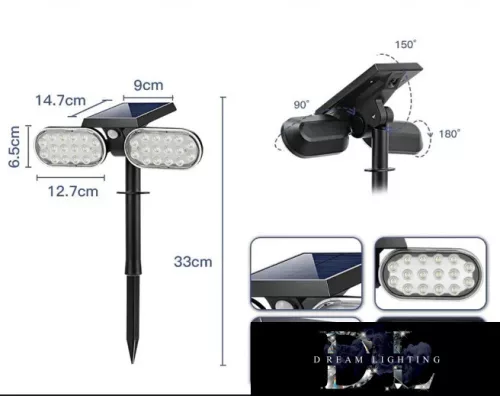 UNIVERSO Solar lámpa PIR 5V 2w 200lm 6500k IP65 fekete