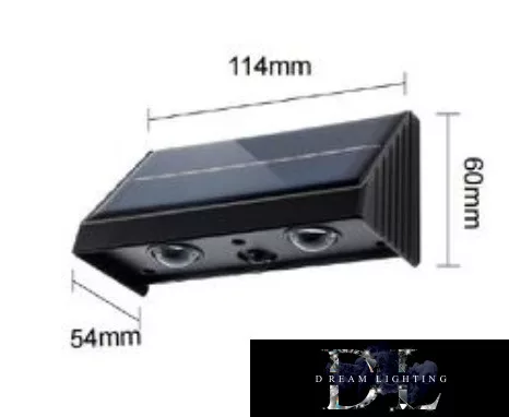 UNIVERSO Solar fali lámpa 5V 0.8w 30lm 6500k IP65 fekete 142x80x73mm