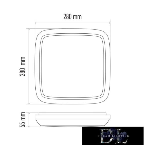 EMOS DORI LED lámpa négyzetes 24W 2050lm NW IP54 fehér
