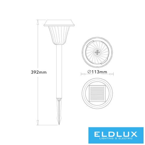 UNIVERSO Solarlámpa fűbe szúrható 4.5V-300mAH 15lm 3000k+RGB IP54 fekete