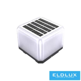   UNIVERSO Napelemes oszlop lámpa 3.2V-1AH 5V-0.8w 60lm CCT.kap IP65 Fekete 100x100x84mm