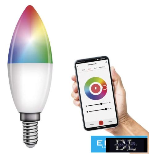 EMOS LED izzó GoSmart gyertya / E14 / 4,8 W (40 W) / 470 lm / RGB / dimmelhető / Zigbee